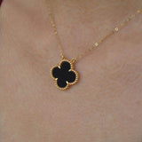 Clover Necklace Black