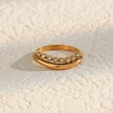 Adeline Diamond Simulant Gold Ring
